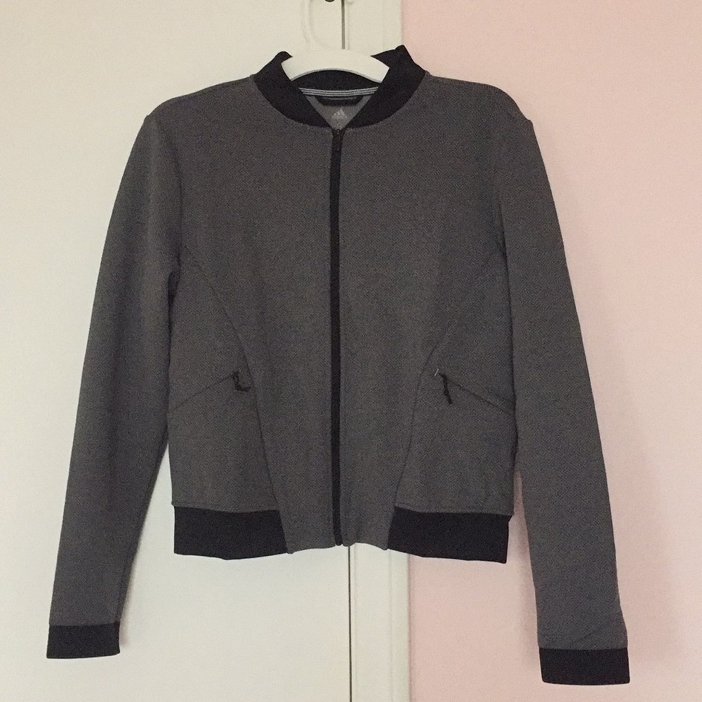 Adidas bomber jacket with zipper pockets